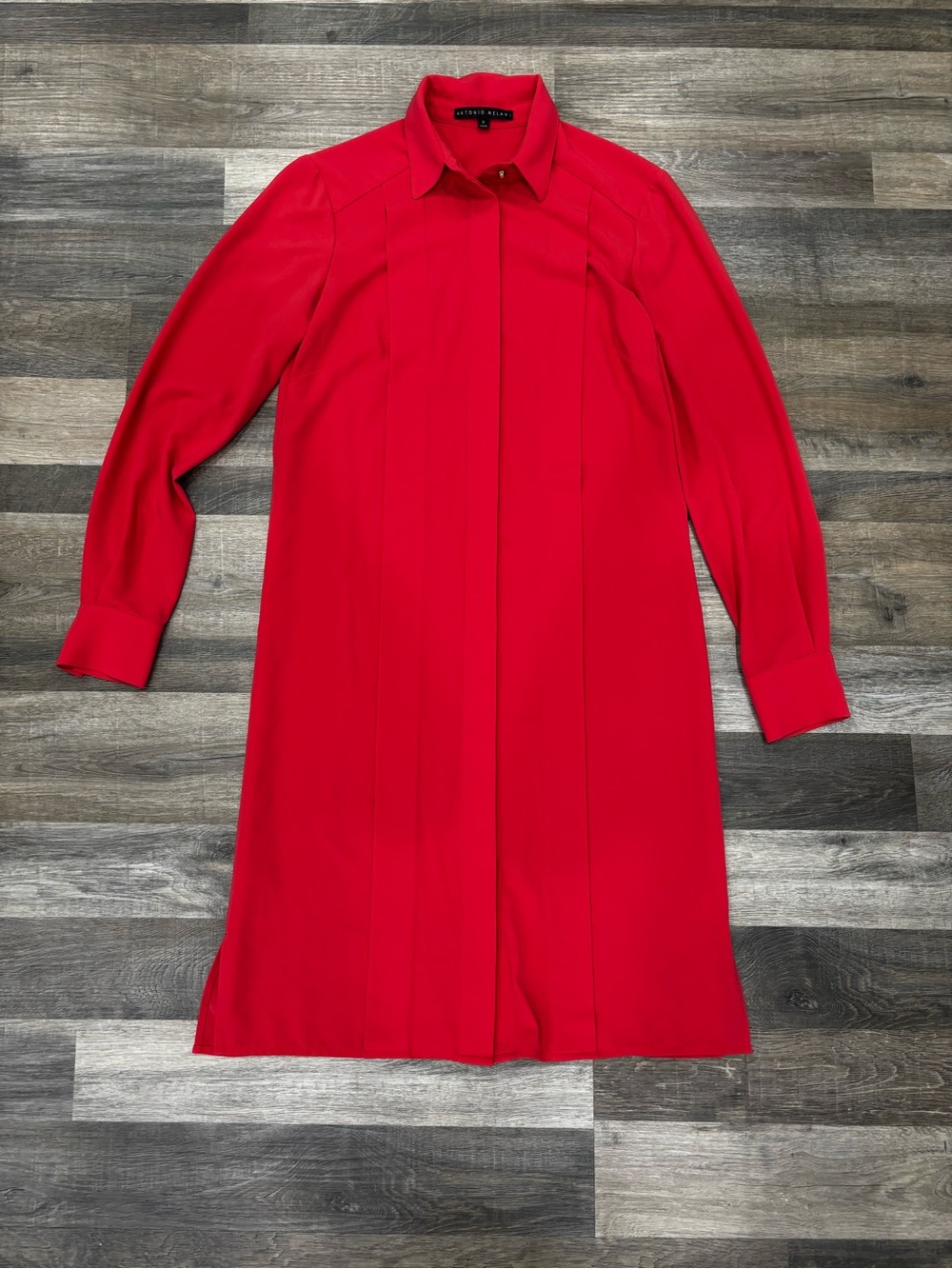 ANTONIO MELANI Coral Long Sleeve Shirt Dress